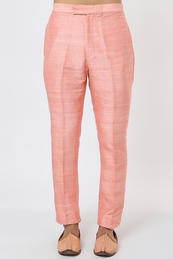 Ice Blue Raw Silk Bundi Jacket Set by Aisha Rao Men at Pernia's Pop Up Shop