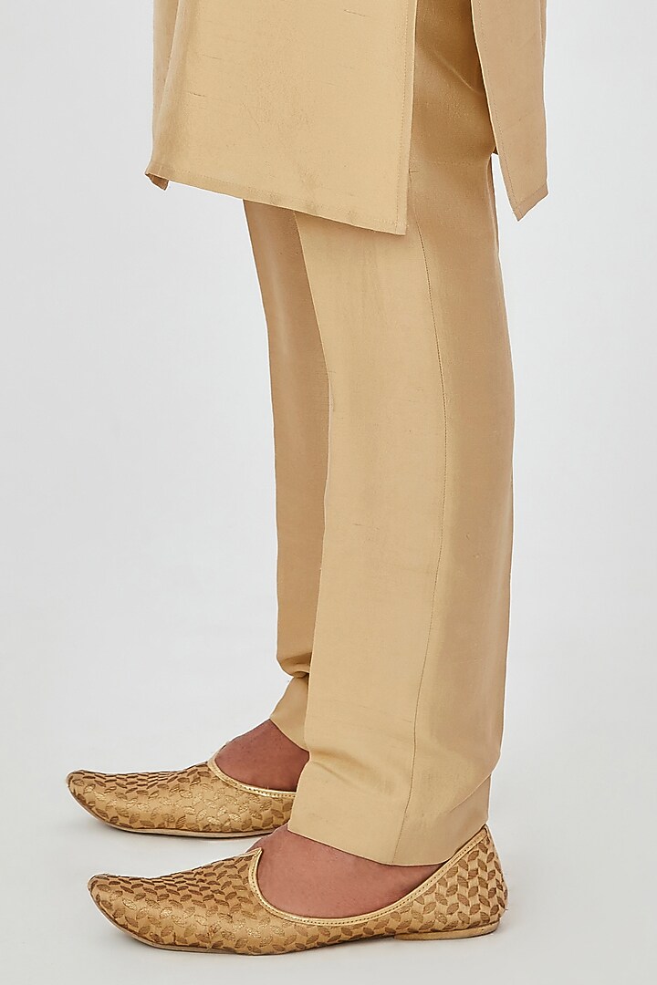 Taupe Embellished Bundi Jacket Set by Aisha Rao Men at Pernia's Pop Up Shop
