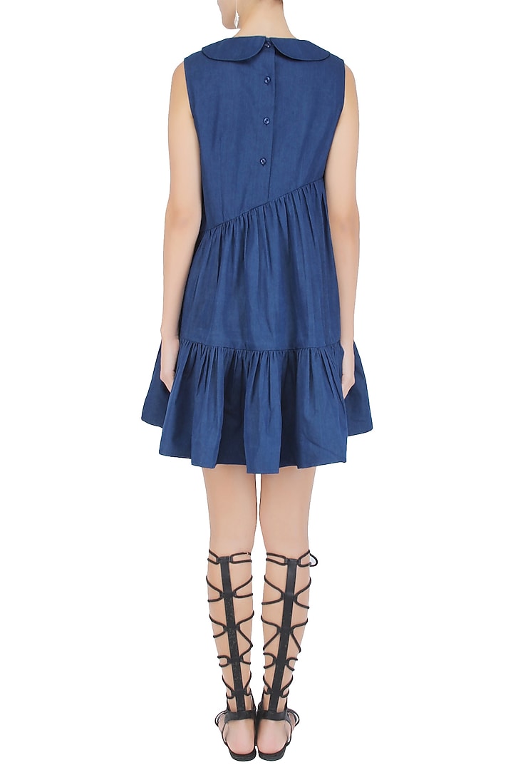 Blue layered lace trim dress available only at Pernia's Pop Up Shop.