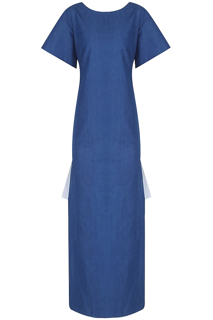 Blue Side Split Maxi Dress by Ankita
