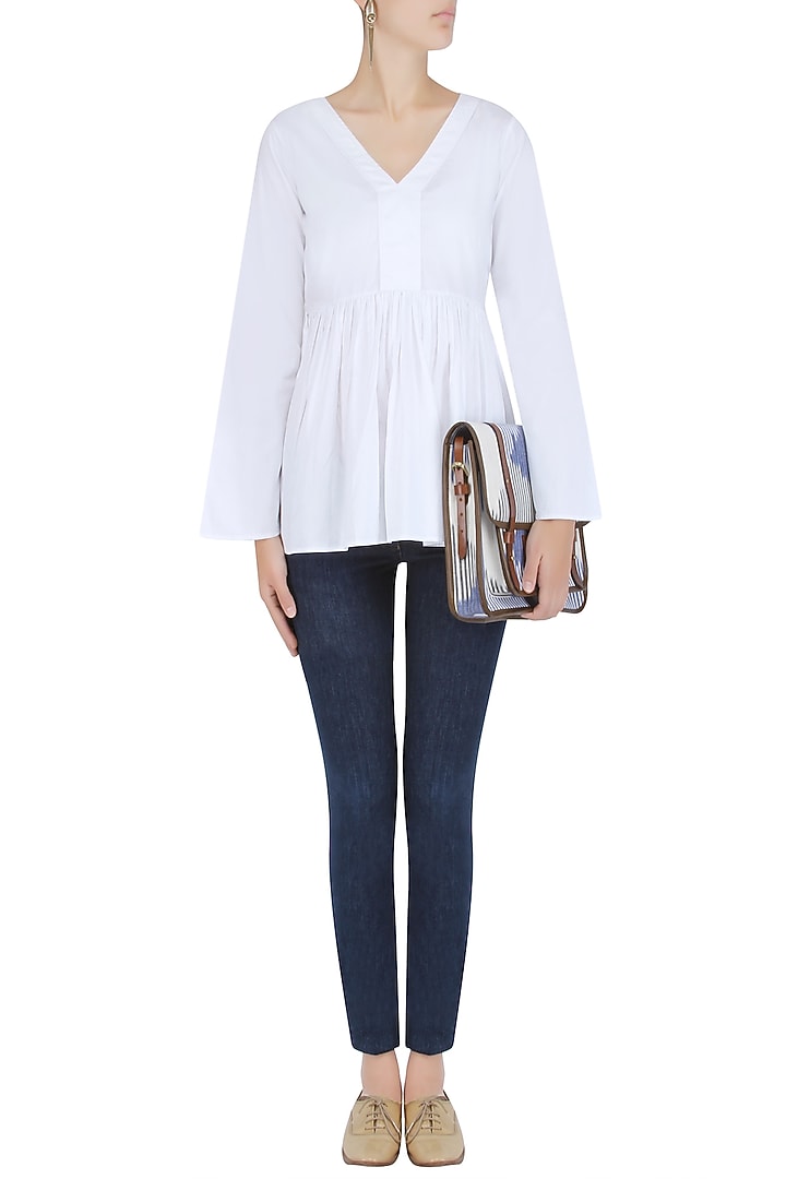 White bell sleeves flared top available only at Pernia's Pop Up Shop.