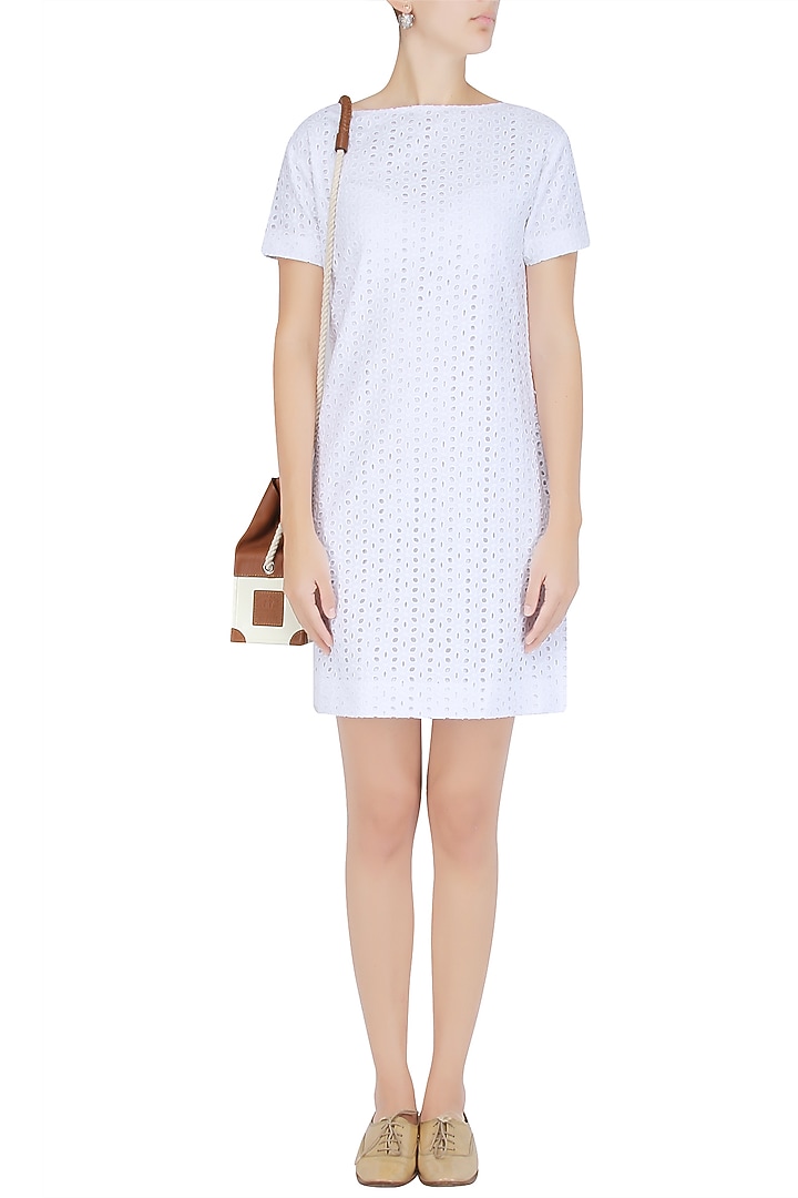 White high neck kate dress available only at Pernia's Pop Up Shop.