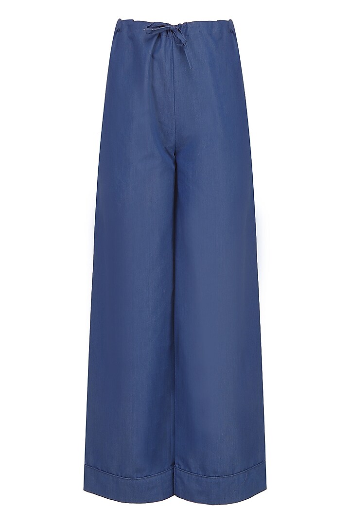 Blue Straight Fit Pyjama Pants by Ankita