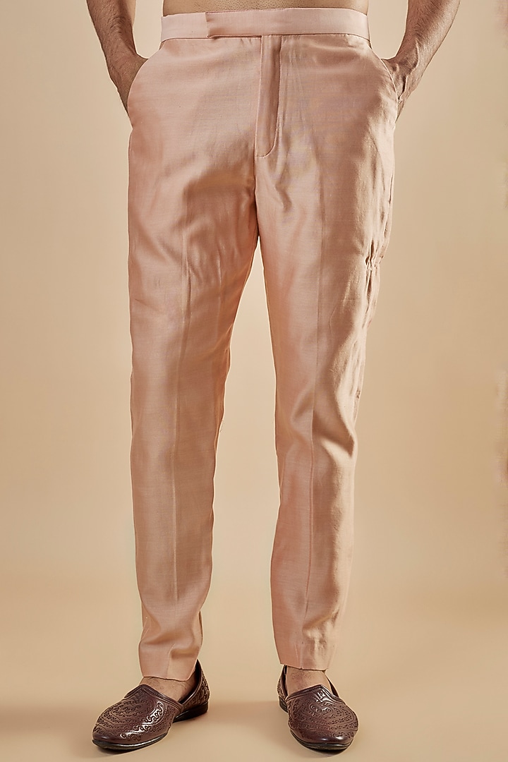 Brown Raw Silk Applique Embellished Bundi Jacket Set by Aisha Rao Men at Pernia's Pop Up Shop