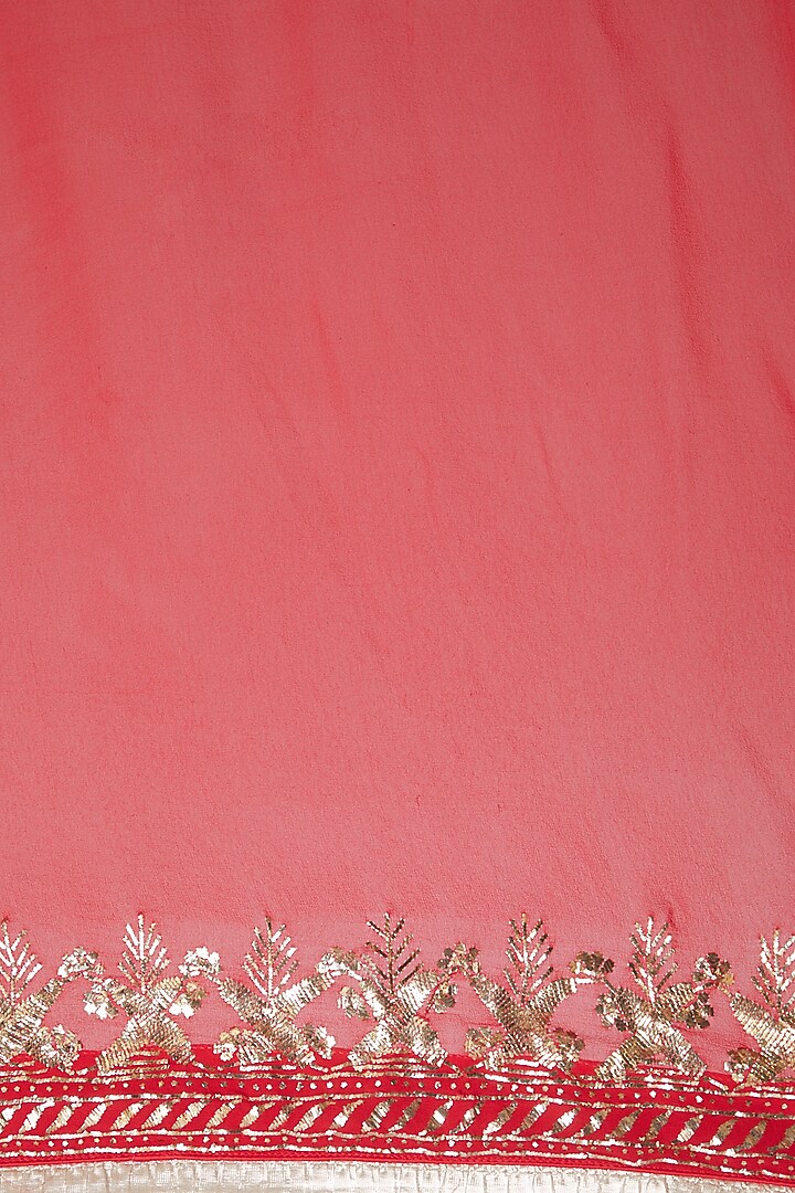 Red & Gold Embroidered Bridal Saree Set by Anshikaa Jain at Pernia's Pop Up Shop