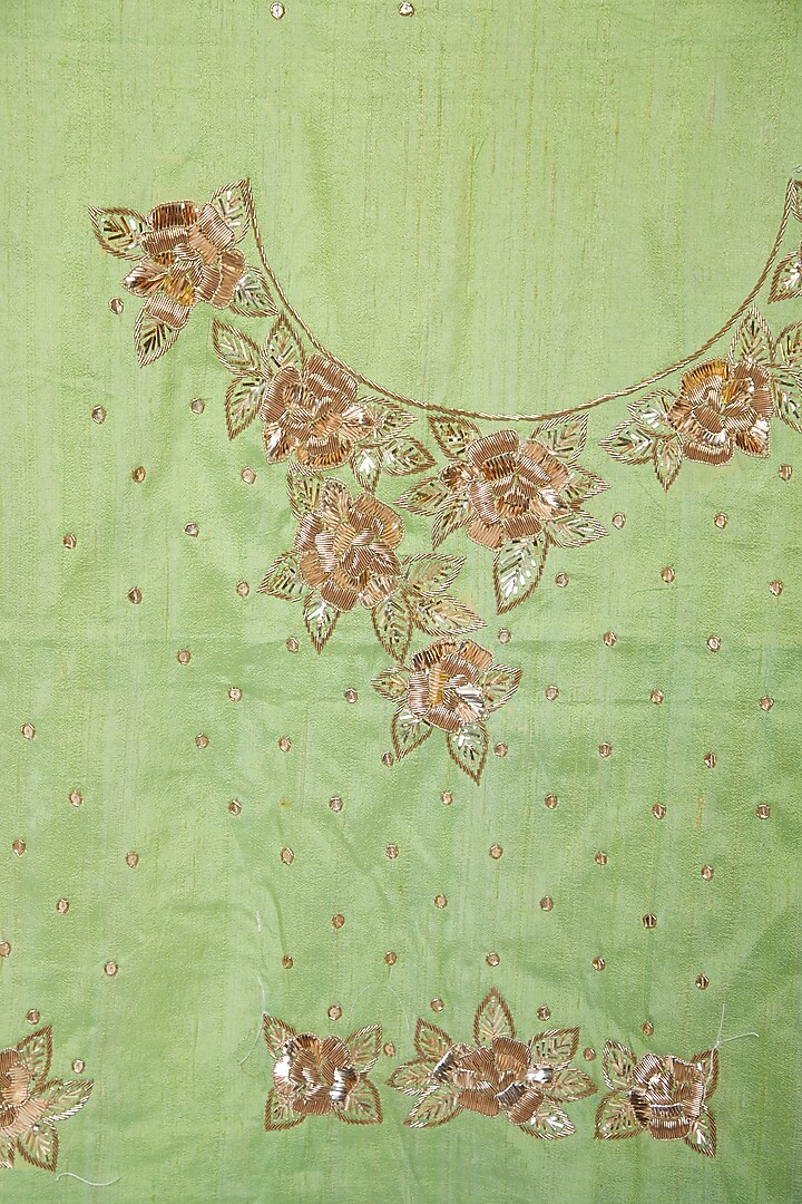 Turquoise & Grey Embroidered Wedding Saree Set by Anshikaa Jain at Pernia's Pop Up Shop