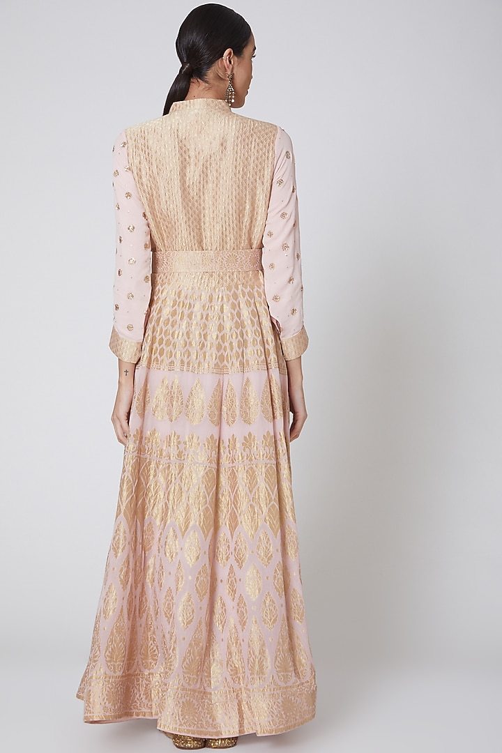 Copper Embroidered Bridal Anarkali Set by Anshikaa Jain at Pernia's Pop Up Shop