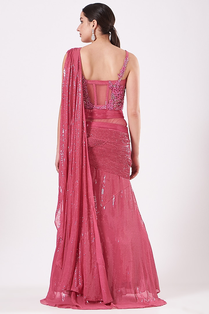 Hot Pink Embroidered Wedding Lehenga Set by Anjalee & Arjun Kapoor at Pernia's Pop Up Shop