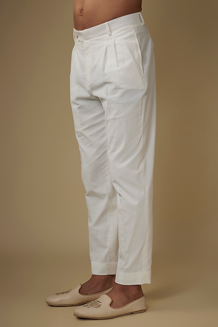 White Corduroy Kurta Set by AJAY KMR at Pernia's Pop Up Shop