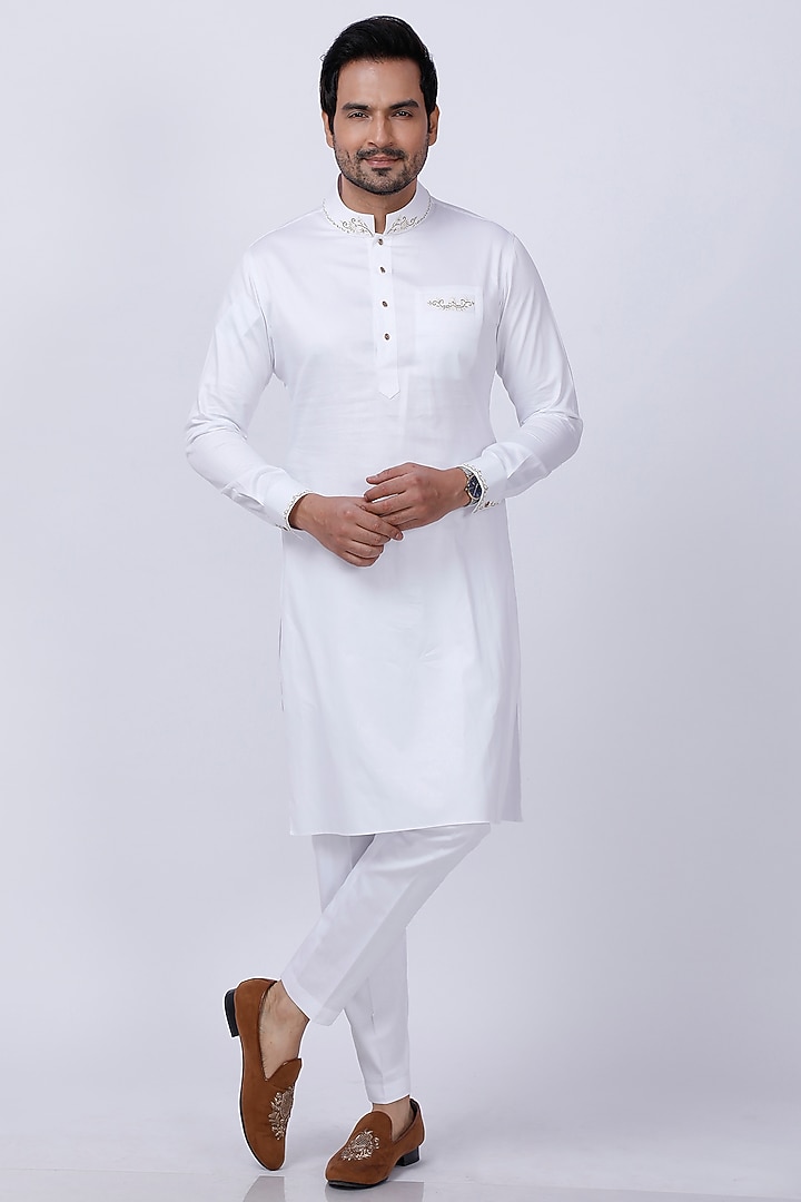 Yellow Embroidered Wedding Sherwani Set by AJAY KMR at Pernia's Pop Up Shop