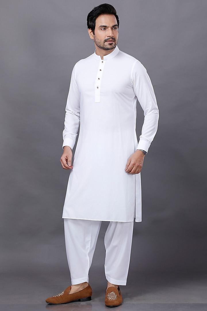 Blue Suiting Zardosi Embroidered Nehru Jacket Set by AJAY KMR at Pernia's Pop Up Shop