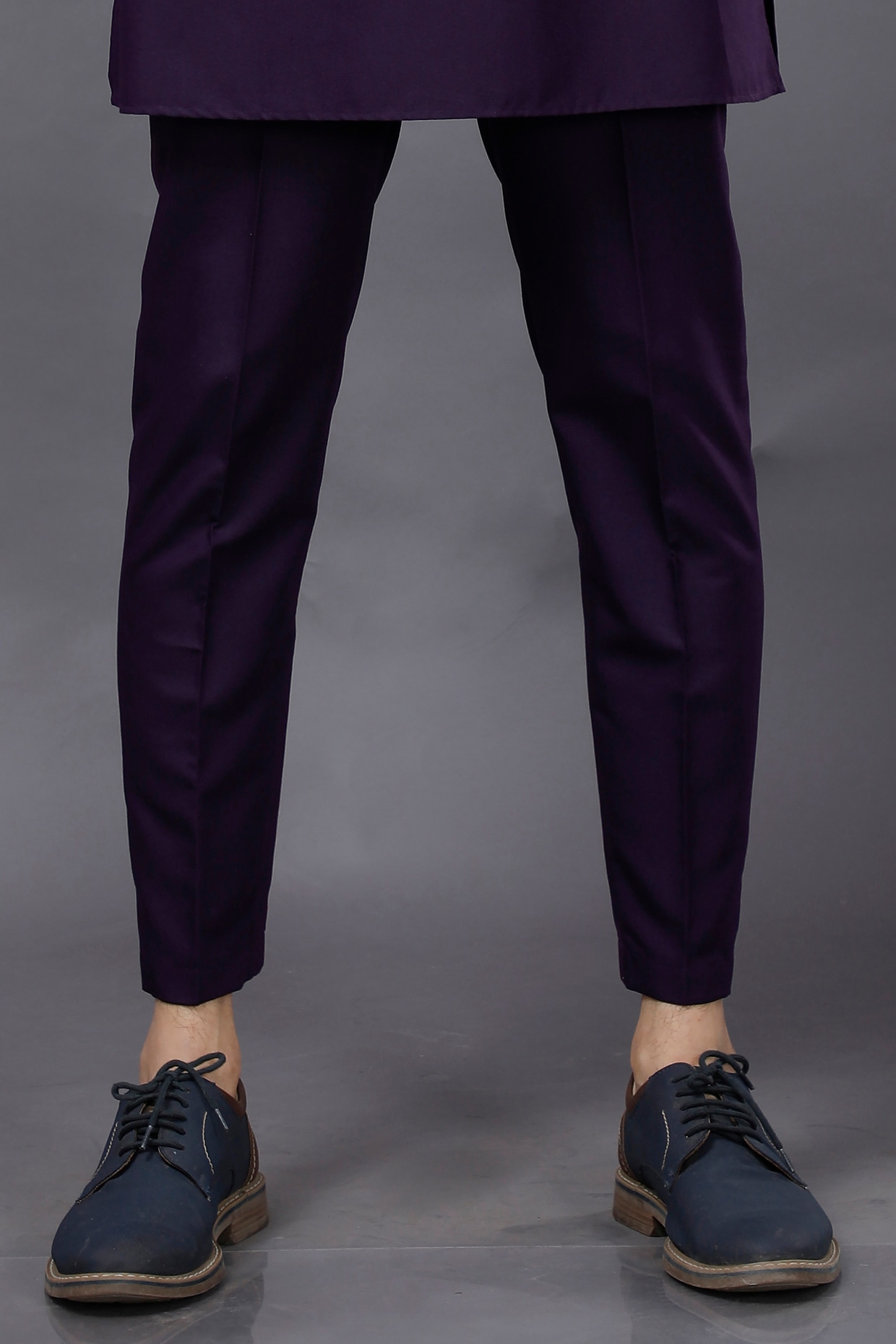 Plus Womens Flat Front Ankle Pant with Hem Detail