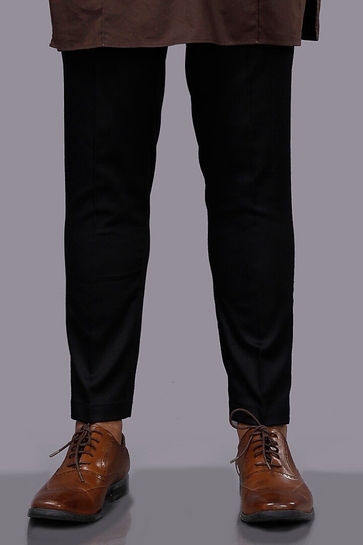 Brown Cotton & Viscose Striped Waistcoat Set by AJAY KMR at Pernia's Pop Up Shop