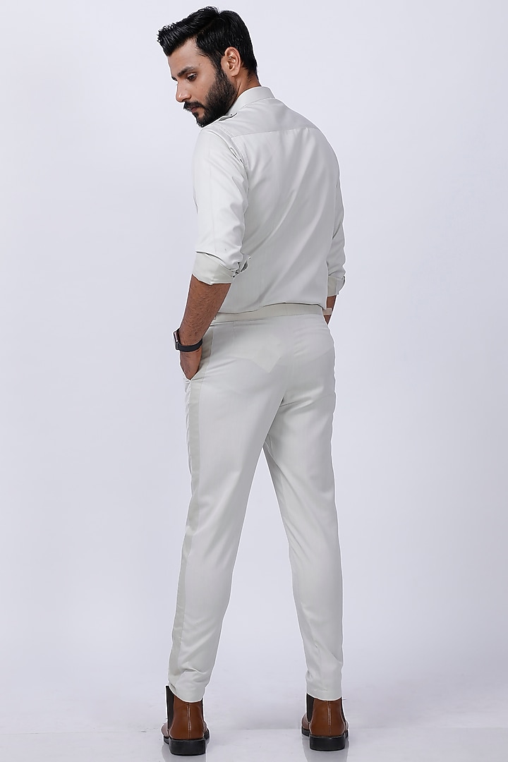 Beige Cotton Pant Set by AJAY KMR at Pernia's Pop Up Shop