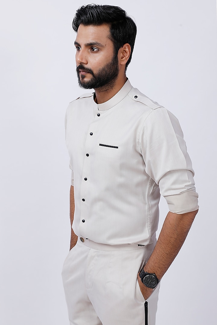 Ivory Cotton Pant Set by AJAY KMR at Pernia's Pop Up Shop