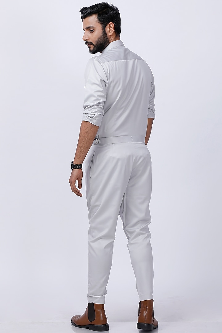 Ivory Cotton & Viscose Pant Set by AJAY KMR at Pernia's Pop Up Shop