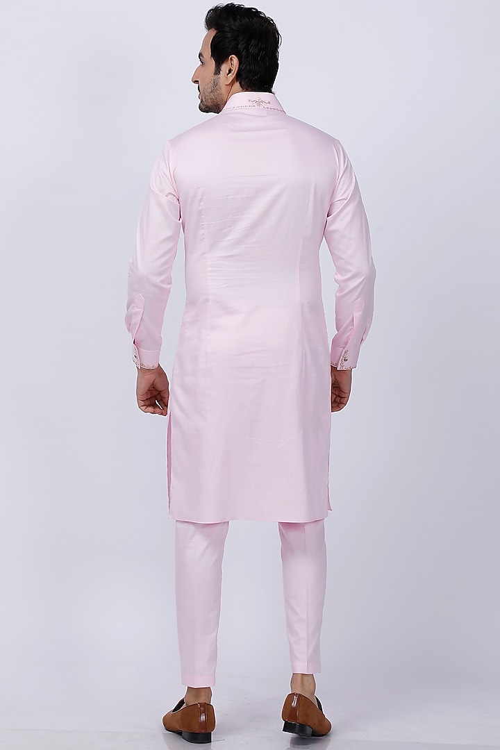 Pink Embroidered Kurta Set by AJAY KMR at Pernia's Pop Up Shop