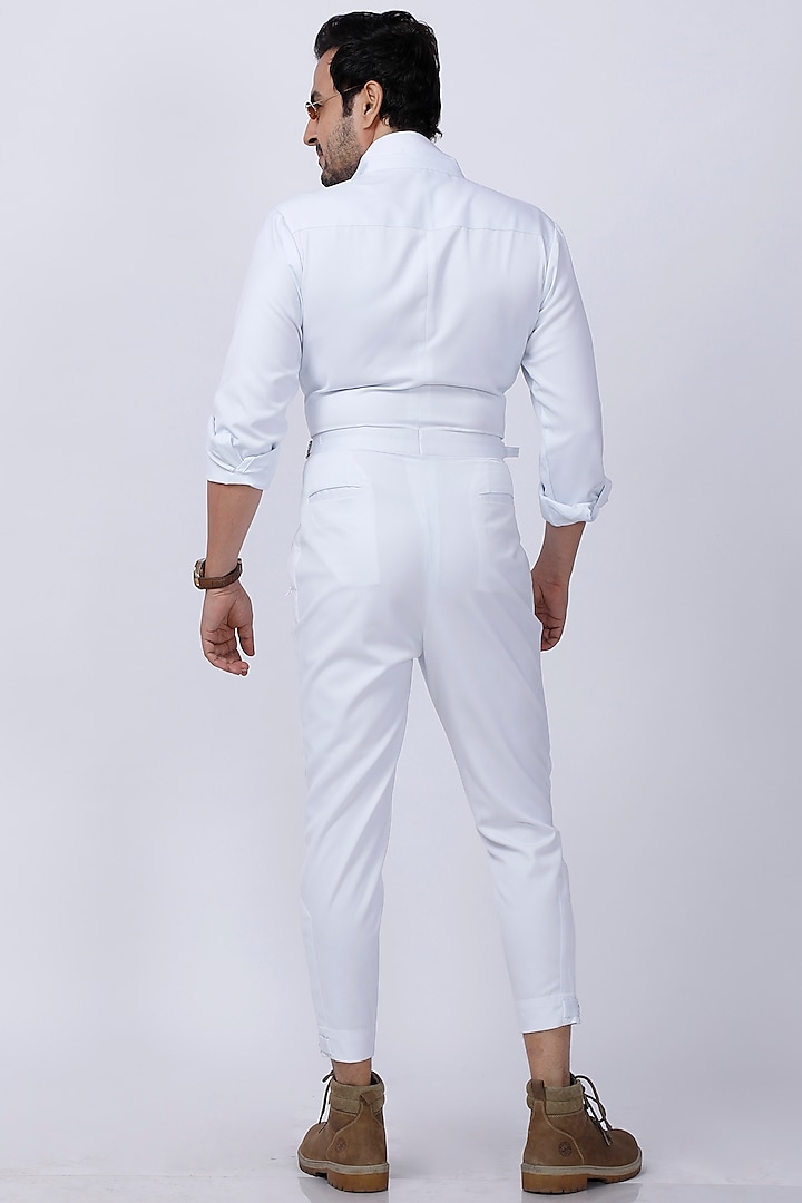 White Cotton Jumpsuit by AJAY KMR at Pernia's Pop Up Shop