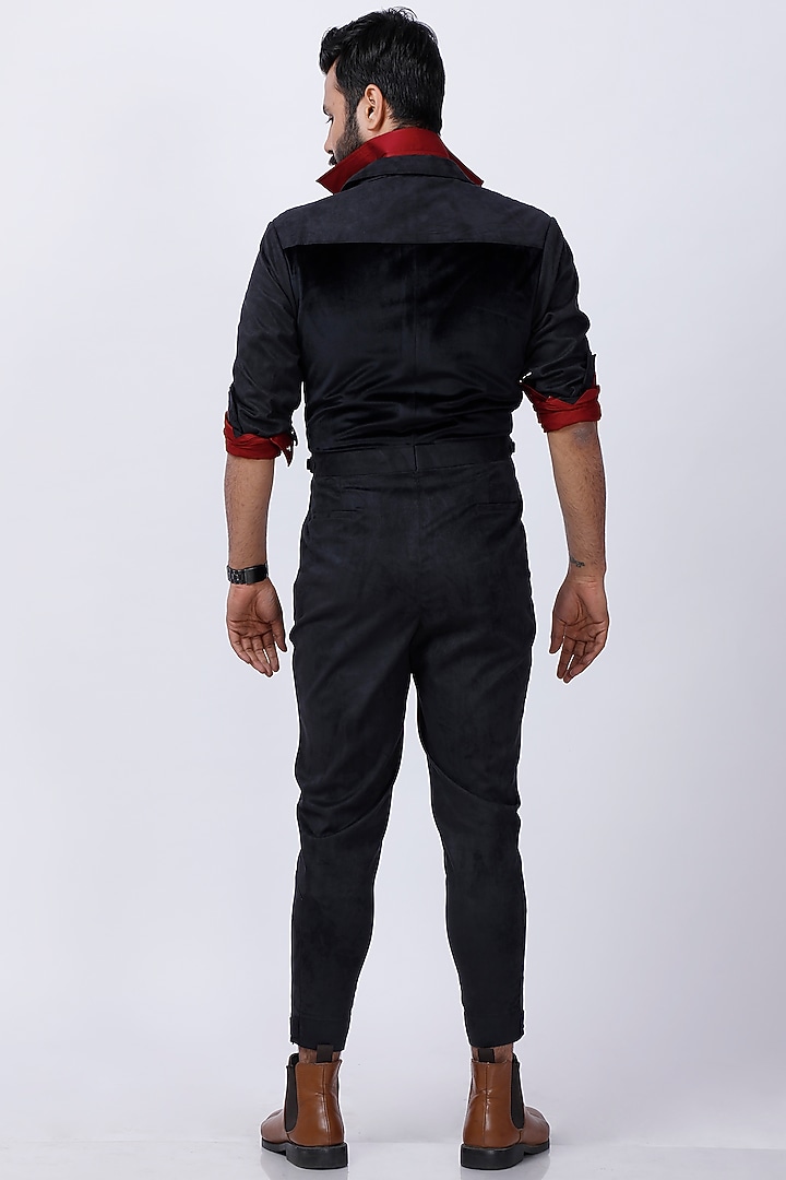 Black Velveteen Jumpsuit by AJAY KMR at Pernia's Pop Up Shop