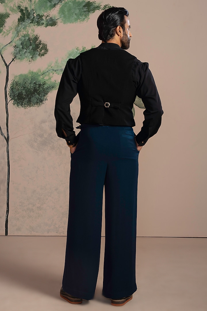 Black Armani Suiting Waistcoat Set by AJAY KMR at Pernia's Pop Up Shop