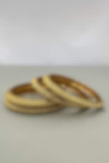 Gold Plated Bangles (Set of 4) by Anjali Jain Jewellery at Pernia's Pop Up Shop