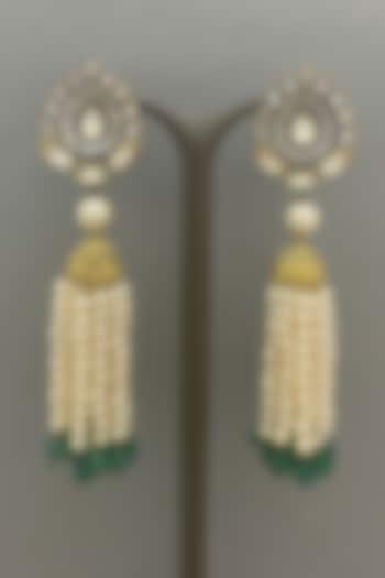 Gold Plated Jhumka Earrings by Anjali Jain Jewellery