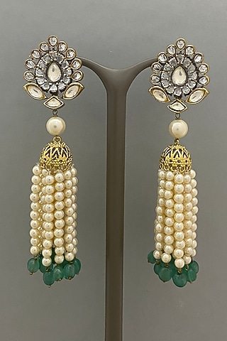 Gold Plated Jhumka Earrings by Anjali Jain Jewellery