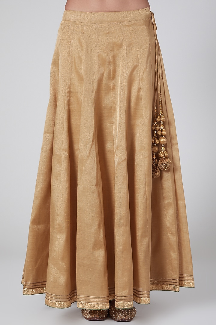 Olive Green & Gold Embroidered Wedding Lehenga Set by Anjali Jain at Pernia's Pop Up Shop