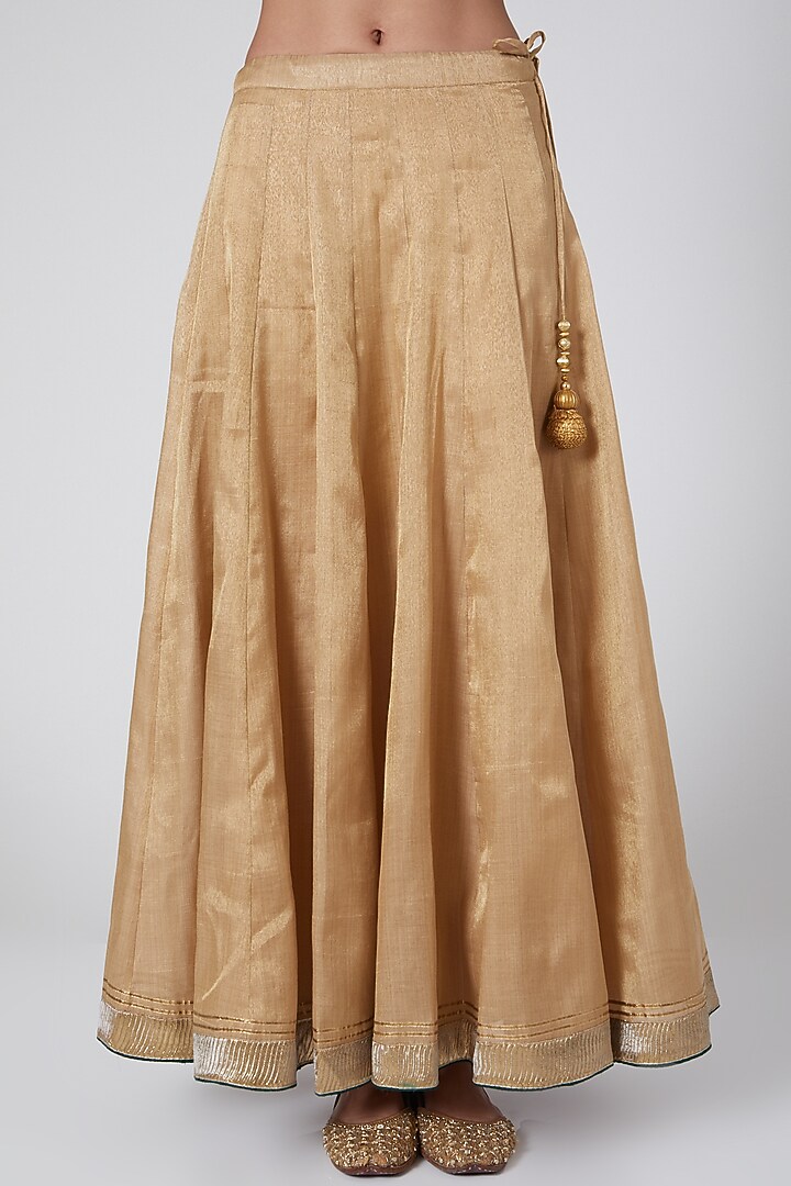 Green & Gold Embroidered Wedding Lehenga Set by Anjali Jain at Pernia's Pop Up Shop