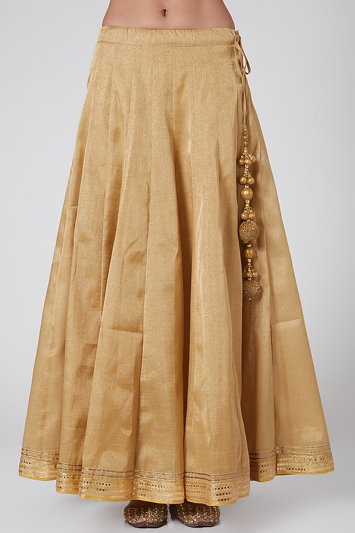 Yellow Embroidered Wedding Lehenga Set by Anjali Jain at Pernia's Pop Up Shop