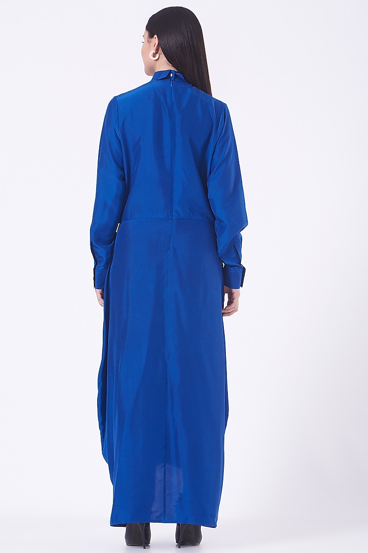 Cobalt Blue Dhoti Vacation Dress by Rishta by Arjun Saluja at Pernia's Pop Up Shop