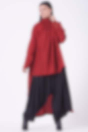 Red High Neck Top by Rishta by Arjun Saluja at Pernia's Pop Up Shop