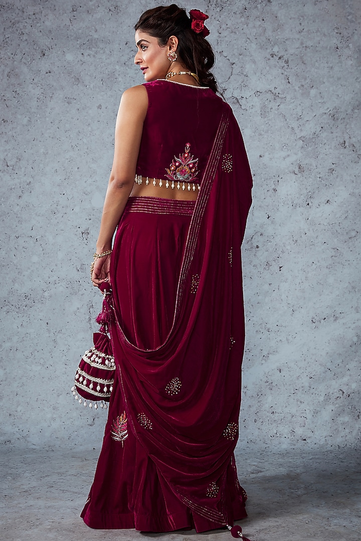Hot Pink Embroidered Wedding Sharara Set by Ajiesh Oberoi at Pernia's Pop Up Shop