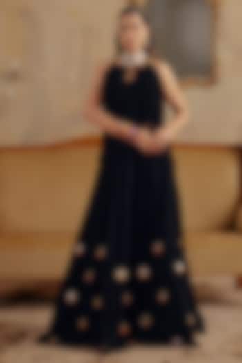 Black Velvet Skirt Set by Ajiesh Oberoi at Pernia's Pop Up Shop