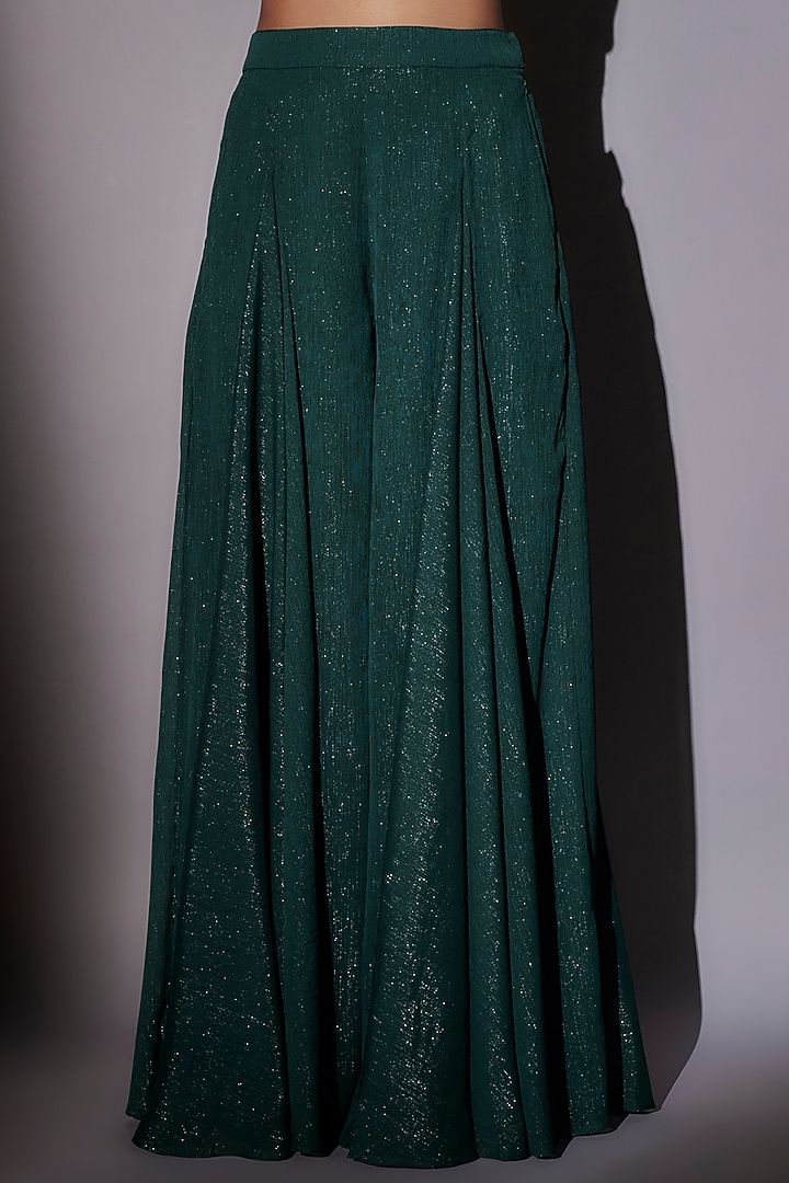 Green Organza Embroidered Jacket Set by Ajiesh Oberoi at Pernia's Pop Up Shop