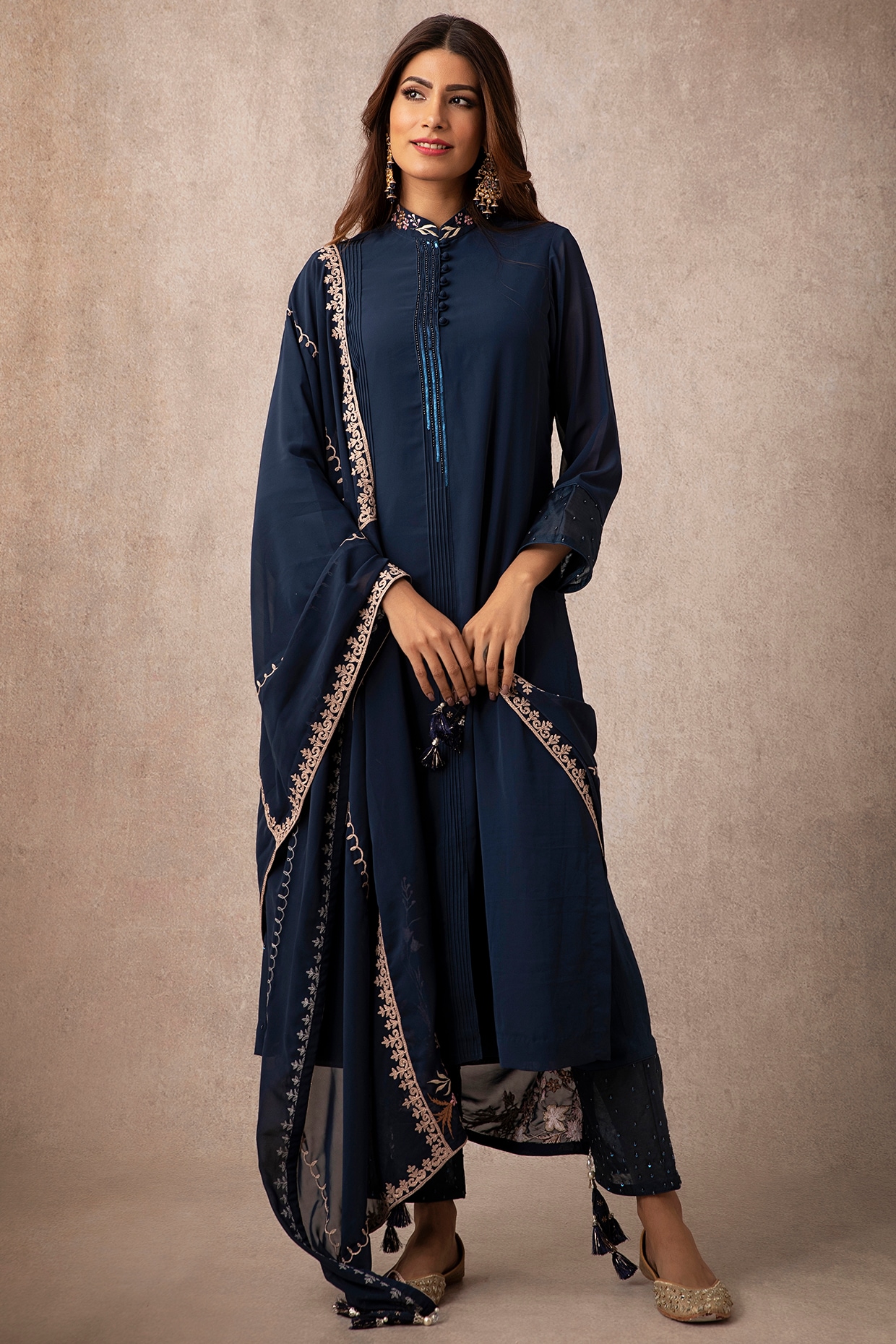 Dark blue punjabi on sale suit