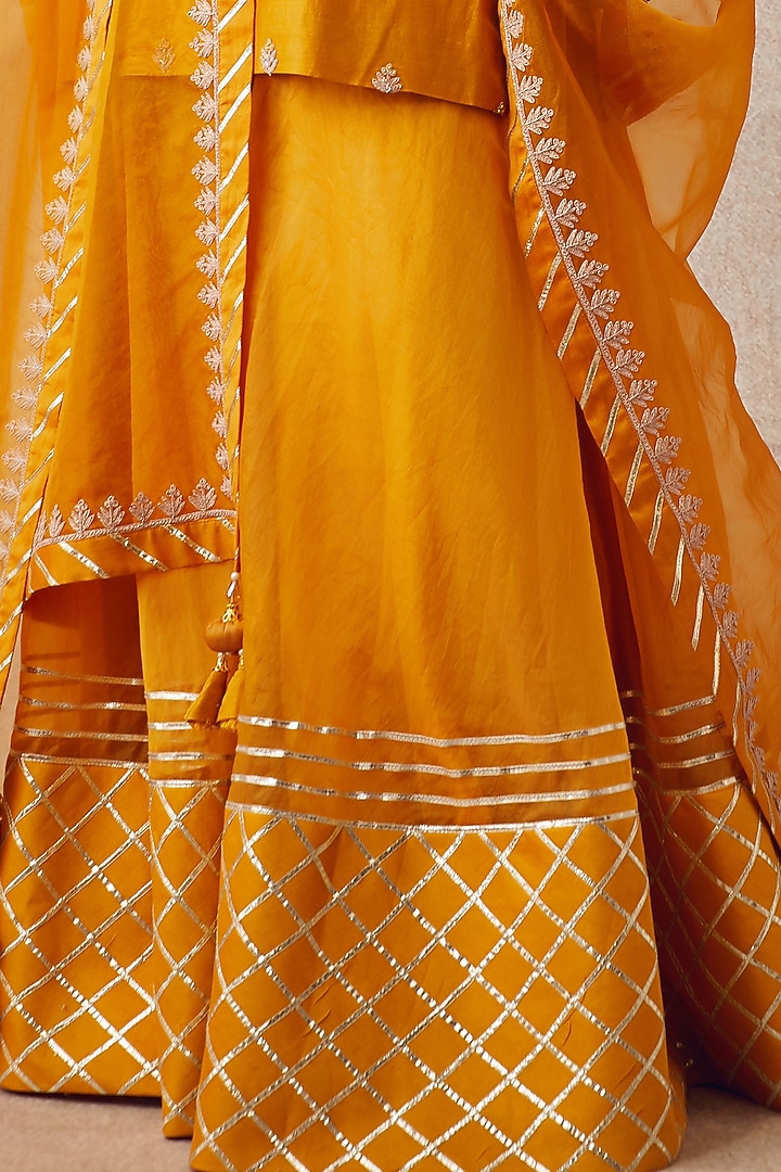 Mustard Organza Wedding Sharara Set by Ajiesh Oberoi at Pernia's Pop Up Shop