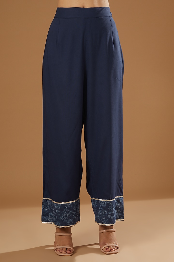 Cobalt Blue Embroidered Tunic Set by Ajiesh Oberoi at Pernia's Pop Up Shop