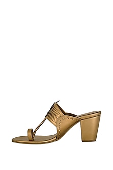 Copper Metallic Block Heels Design by Aprajita Toor at Pernia's Pop Up ...