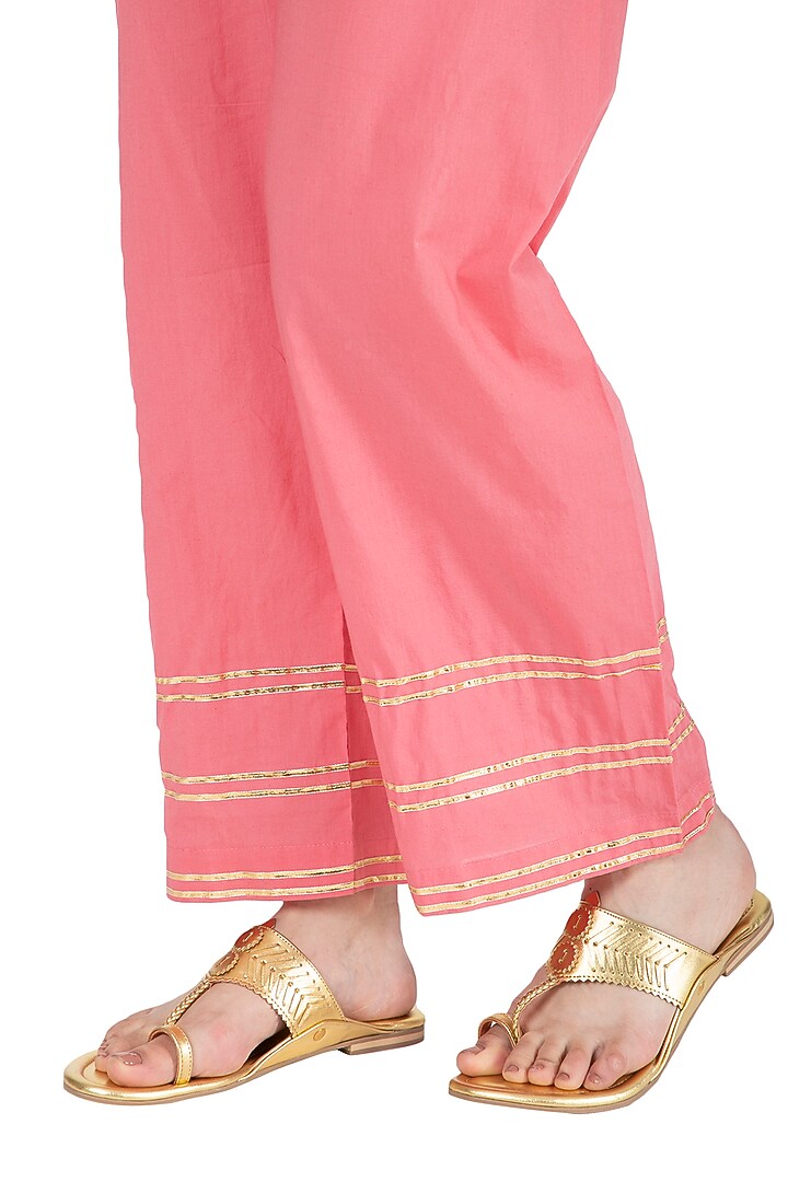 Gold Metallic Handcrafted Flats by Aprajita Toor at Pernia's Pop Up Shop
