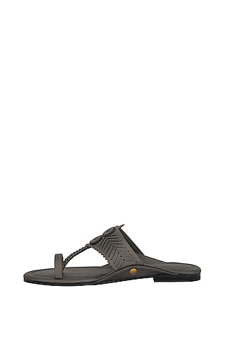 Gun Metal Handcrafted Flats by Aprajita Toor