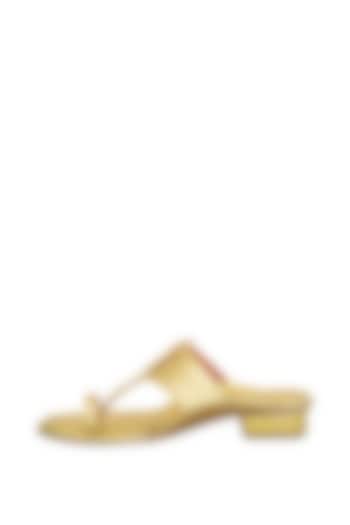 Gold Handcrafted Slab Heels by Aprajita Toor