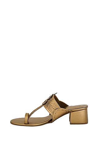 Copper Handcrafted Box Heels by Aprajita Toor