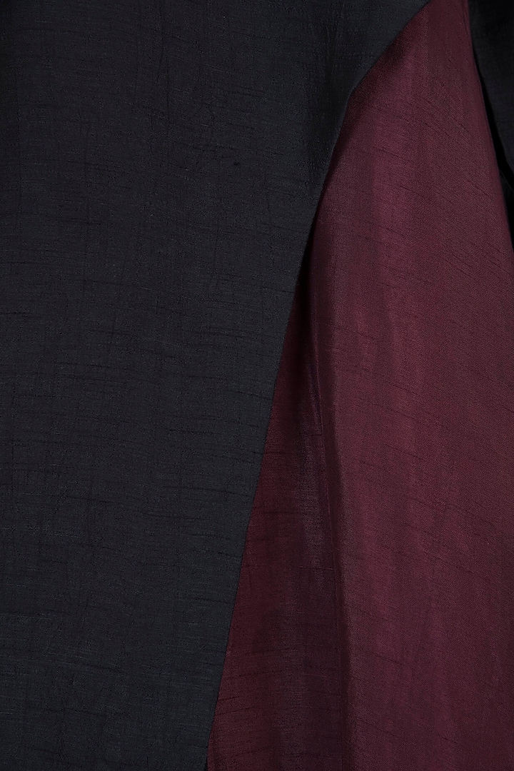 Black & Maroon Layered Kurta Set by Anju Agarwal at Pernia's Pop Up Shop