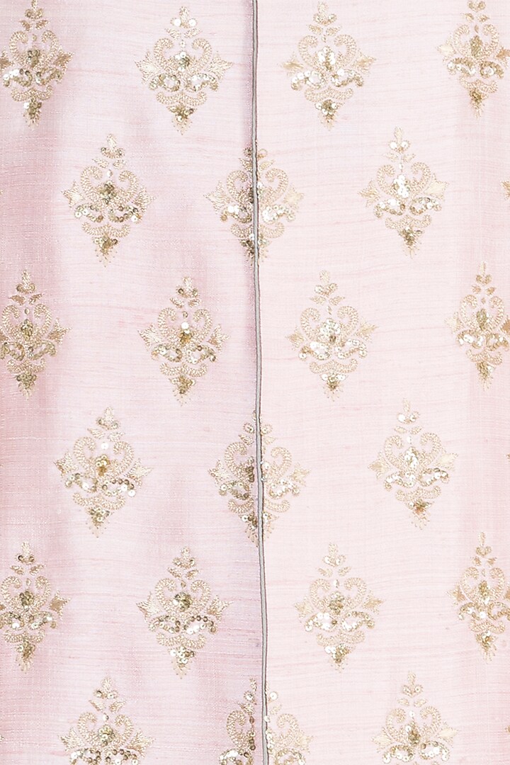 Pink Embroidered Wedding Sherwani Set by Anju Agarwal at Pernia's Pop Up Shop