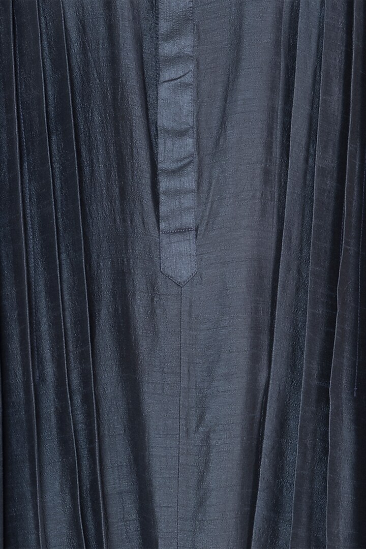 Dark Grey Double Cowl Kurta Set by Anju Agarwal at Pernia's Pop Up Shop