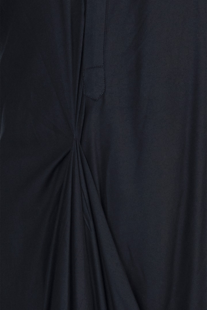 Black Draped Kurta With Churidar Pants by Anju Agarwal at Pernia's Pop Up Shop