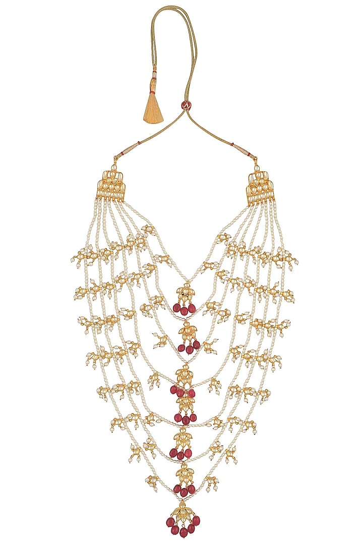 Pearl Multi Strand Satlada Necklace by Anjali Jain