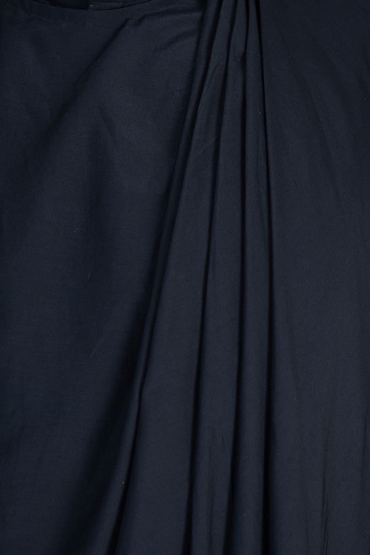 Navy blue draped kurta available only at Pernia's Pop Up Shop.