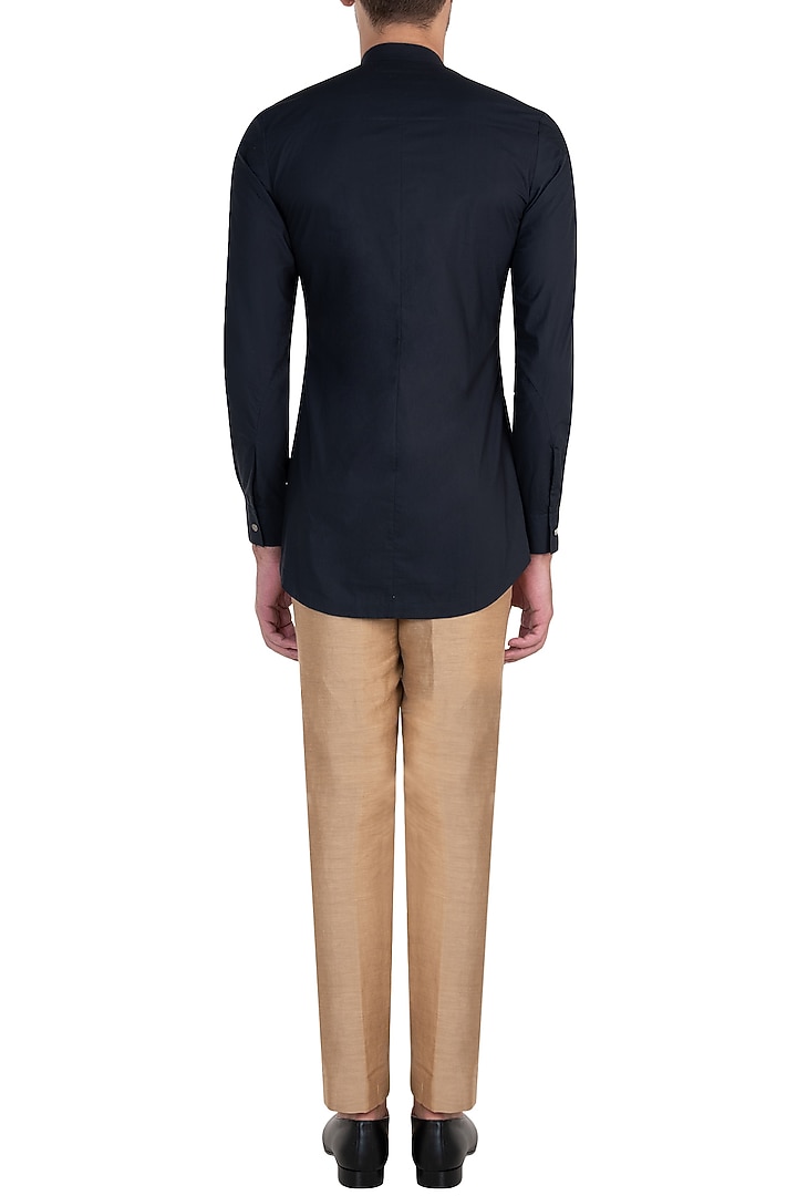 Navy blue asymmetrical shirt available only at Pernia's Pop Up Shop.